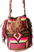 Mochila in Pink und Braun