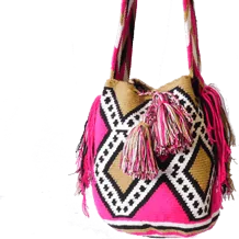 Mochila mit pinken Rauten